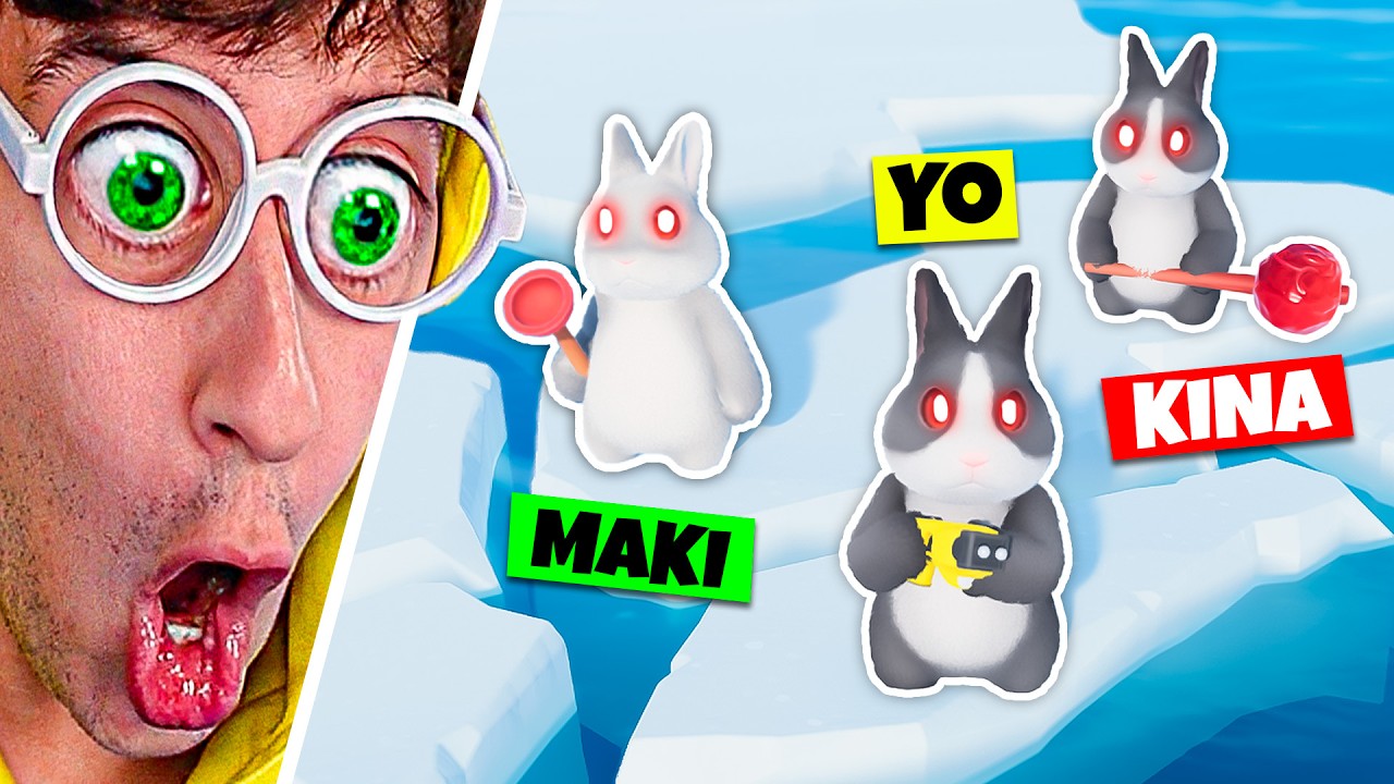Batalla de Animales en Iceberg 🥶🥊!! (Trío de Conejos 🐰) - Party Animals TEKENDO