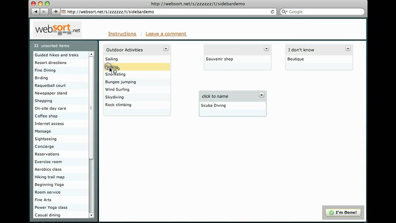 Card Sort Instructions