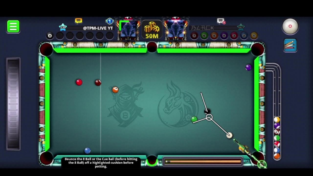 8 ball  pool trickshot on the best account