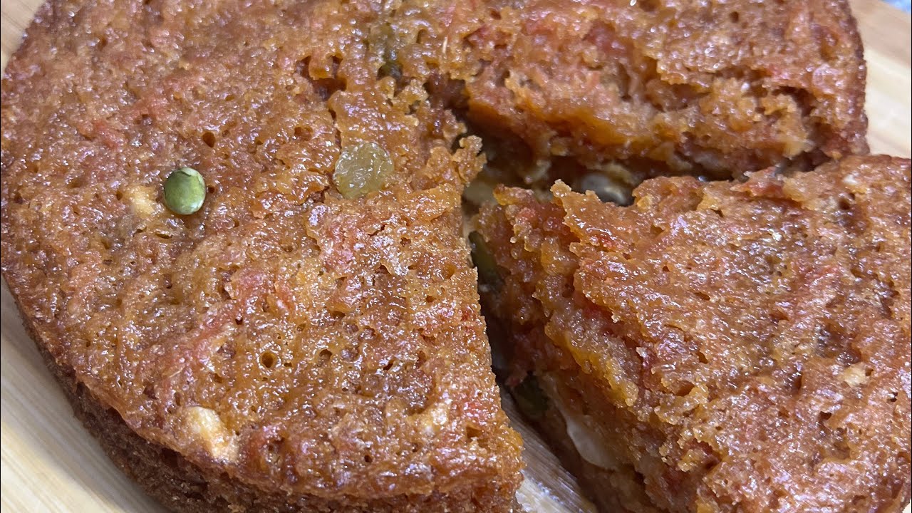 Aata Carrot Fruit Cake In Kadai | Carrot Cake Without Maida | गाजर और आटे का केक | Carrot Cake ￼|