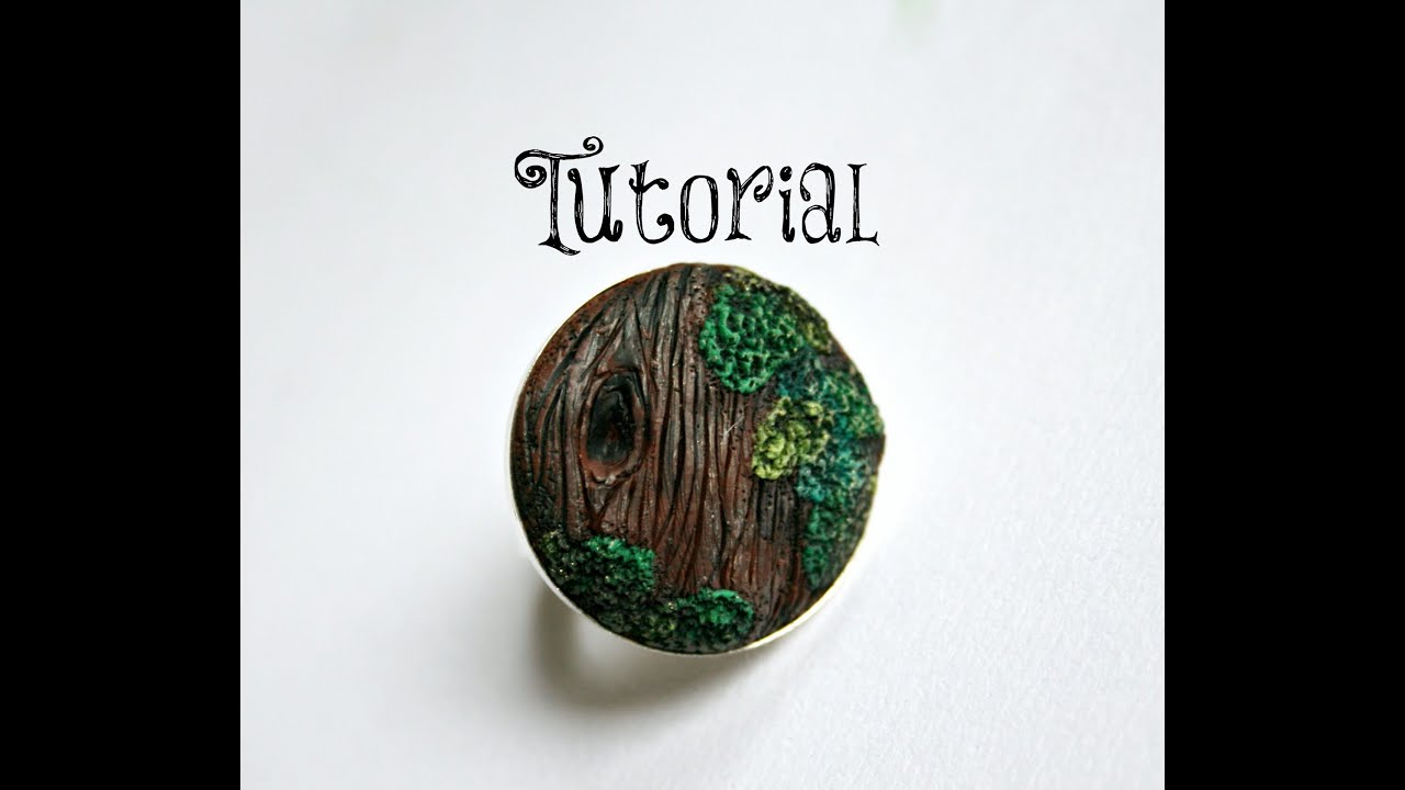 Wood Grain & Moss Polymer Clay Tree/Bark/Nature Ring Tutorial | Velvetorium