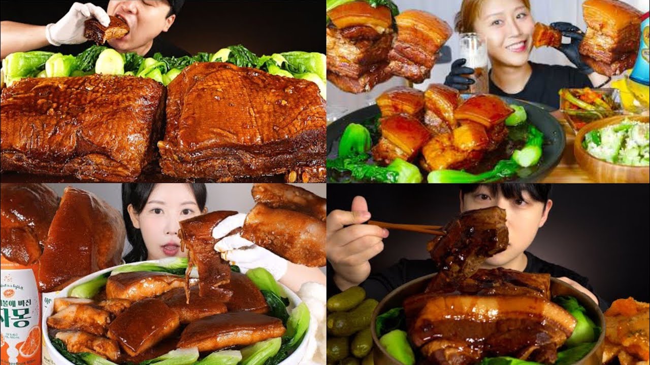 2× SPEED 🍖 Pork Belly Dongpo Mukbang Compilation ASMR 