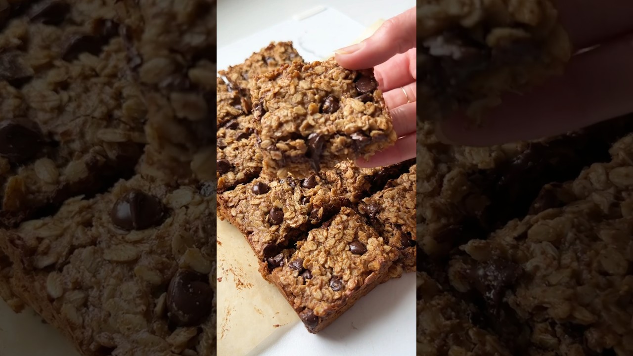 Healthy Oatmeal Chocolate Chip Bars | Eating Bird Food #recipe #oatmealbars #healthysnacks