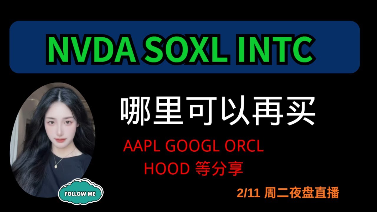 2.11 周三预测直播  NVDA SOXL INTC 等哪里可以再买？