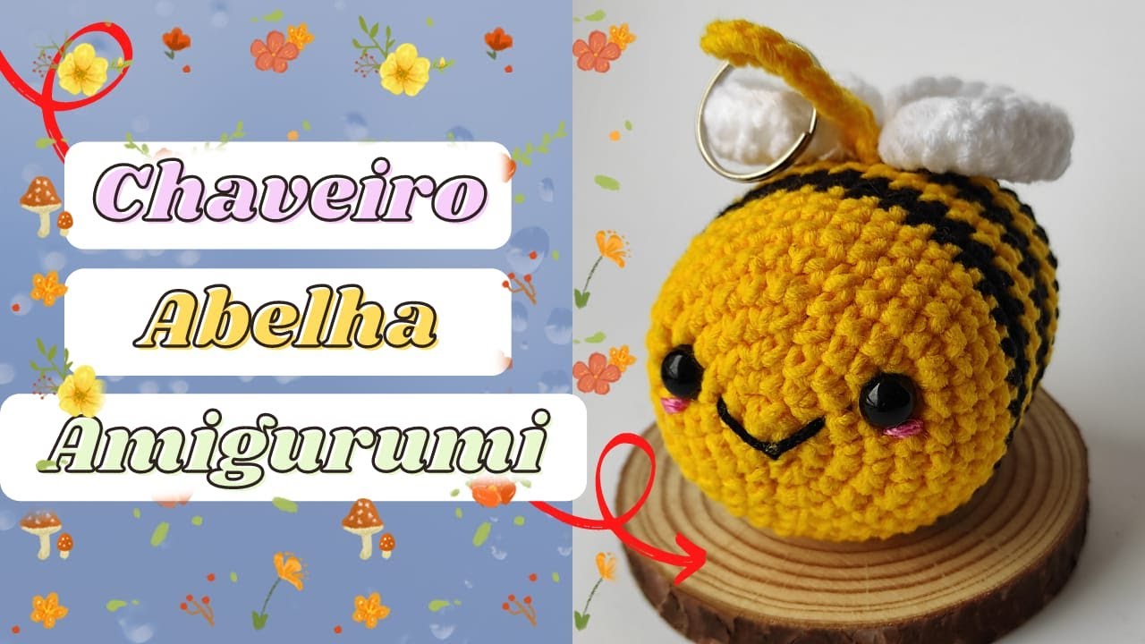 Amigurumi para iniciantes #19 Abelha Chaveiro # Artesanato # Passo a Passo # Amigurumi Do Zero # Bee