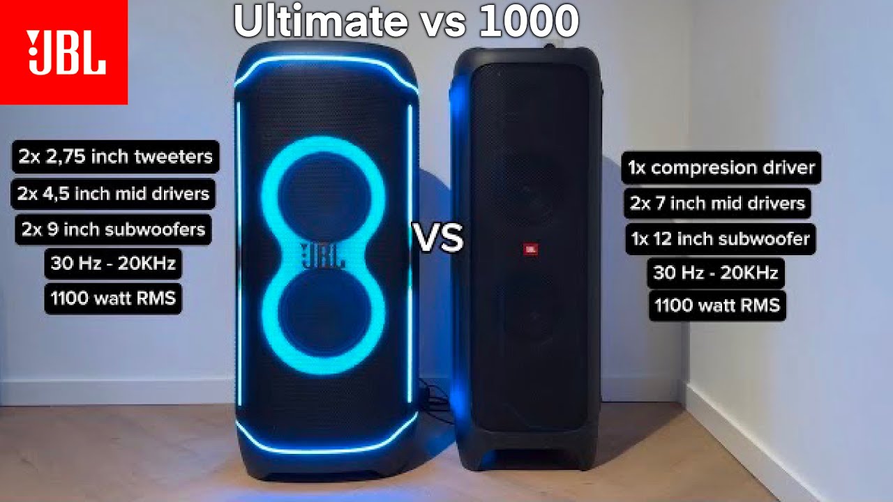 JBL Partybox Ultimate VS JBL Partybox 1000 - Sound, lights and specs comparison
