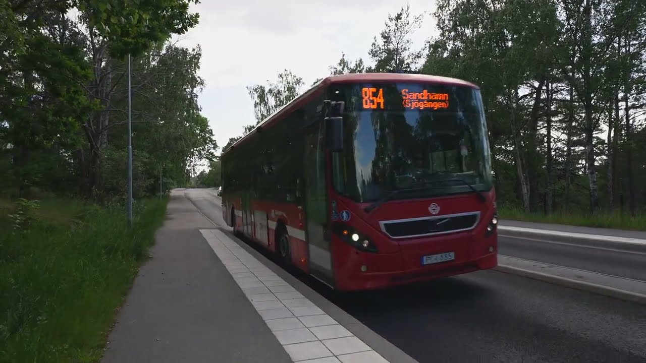 Sweden, Nynäshamn, bus 854 ride from Nickstahöjden to Valthornsvägen + walk