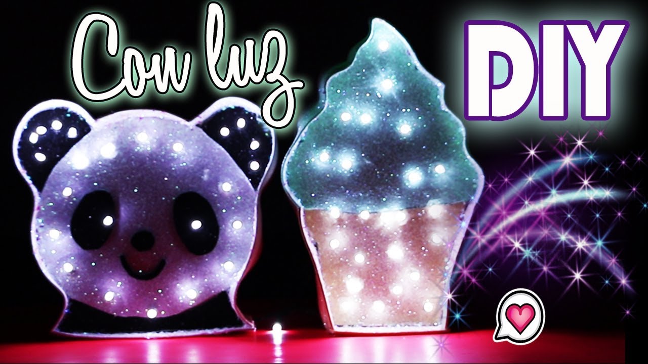 Ideas para Regalar PANDA y HELADO KAWAII con Luz /  Manualidades con Mariel Picazo