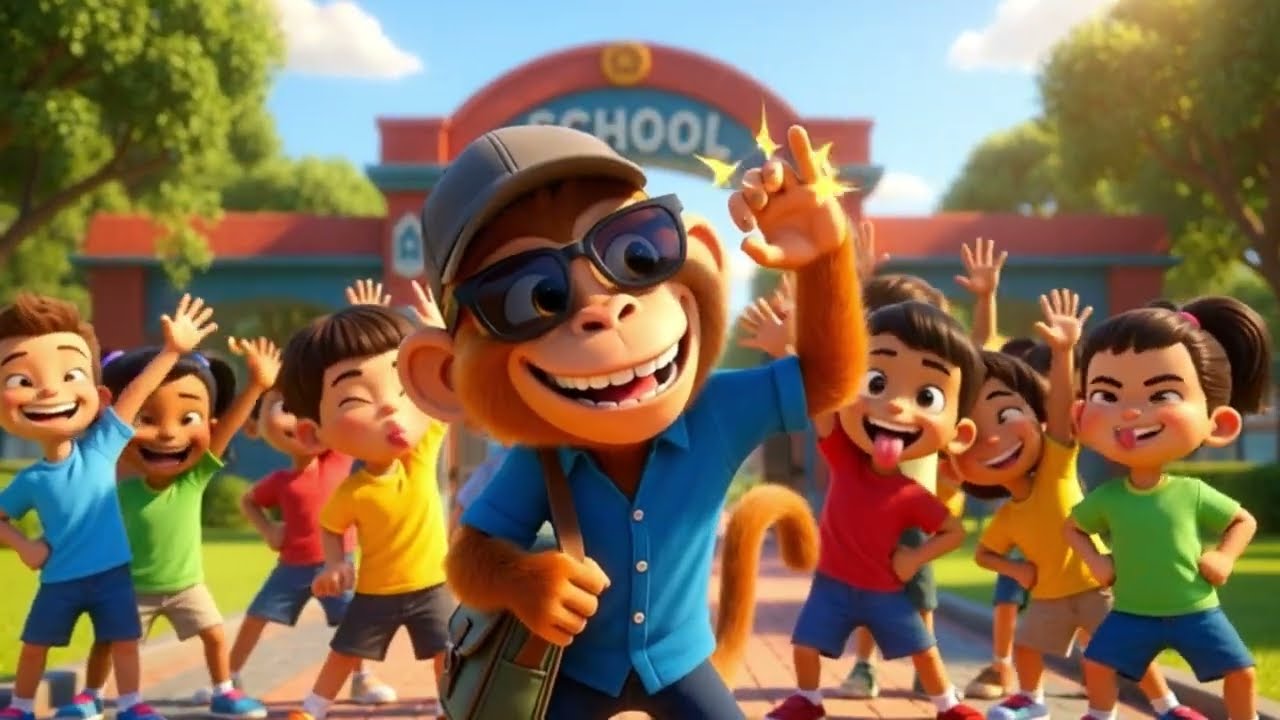 Cool monkey or crazy school, Nursery class kinds poem, #hindirhymesforkids #nurseryrhymes #tranding 