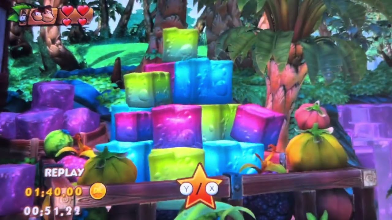 Donkey Kong Country Tropical Freeze 5-5 Jelly Jamboree at 01:27.19 minutes 