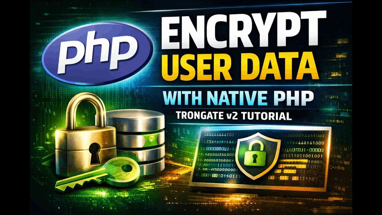 Encrypt User Data with Native PHP | Trongate v2 Tutorial