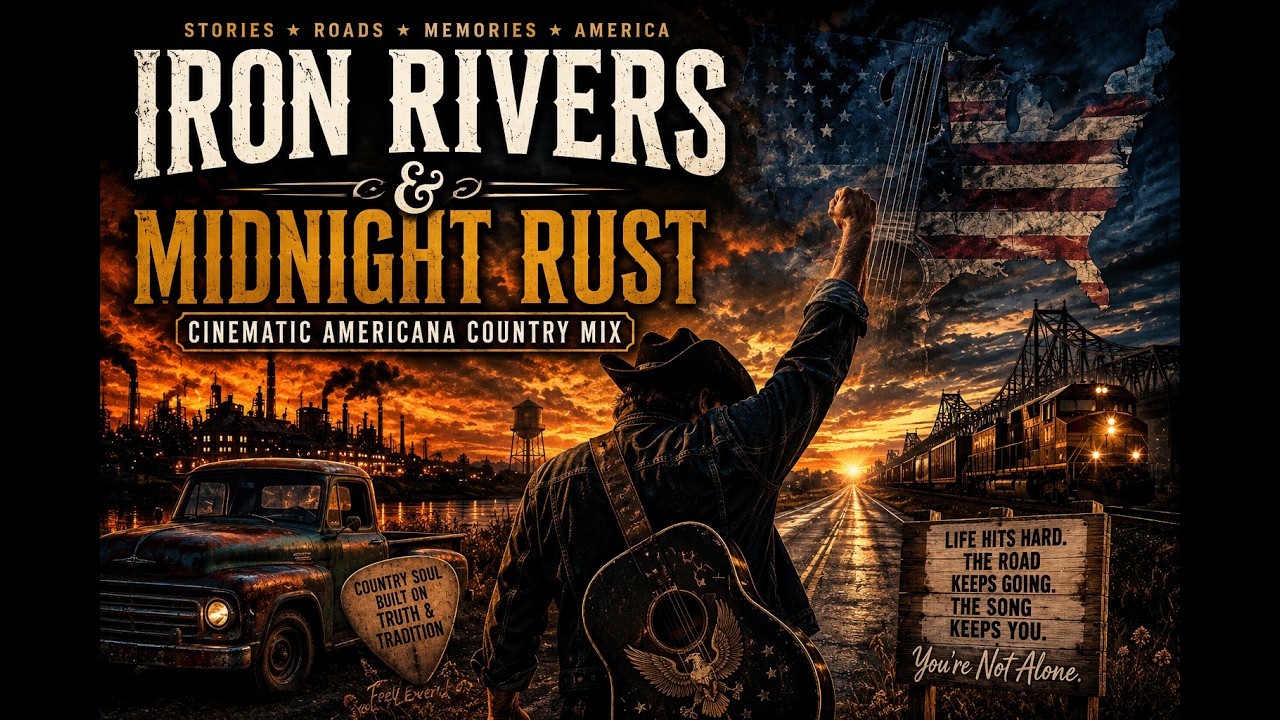 Iron Rivers & Midnight Rust 🌧️| Cinematic Americana Night Drive & Soul Healing Country Mix