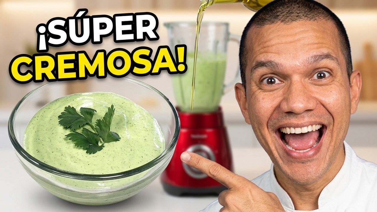 Cómo HACER MAYONESA CASERA de CILANTRO Y AJO.