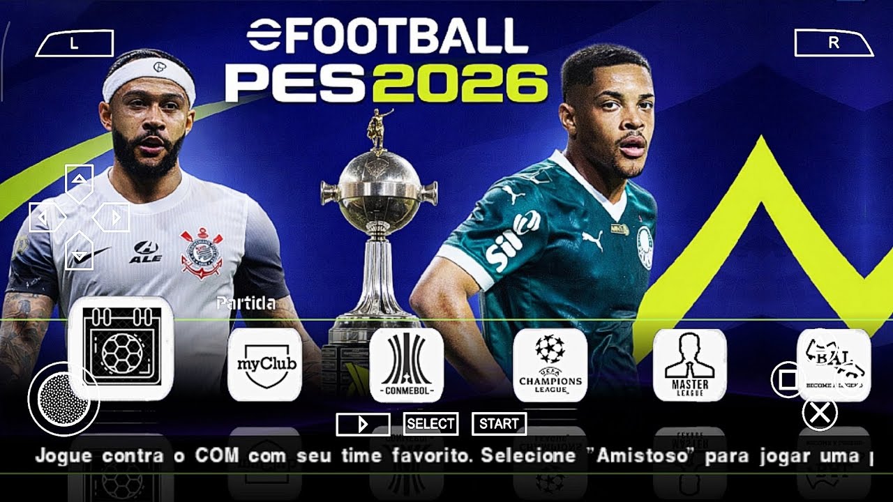 EFOOTBALL PES 2026 PPSSPP LINK DIRETO C BRASILEIRÃO & EUROPEU ATUALIZADO, NOVAS TRANSFERÊNCIAS 🔥