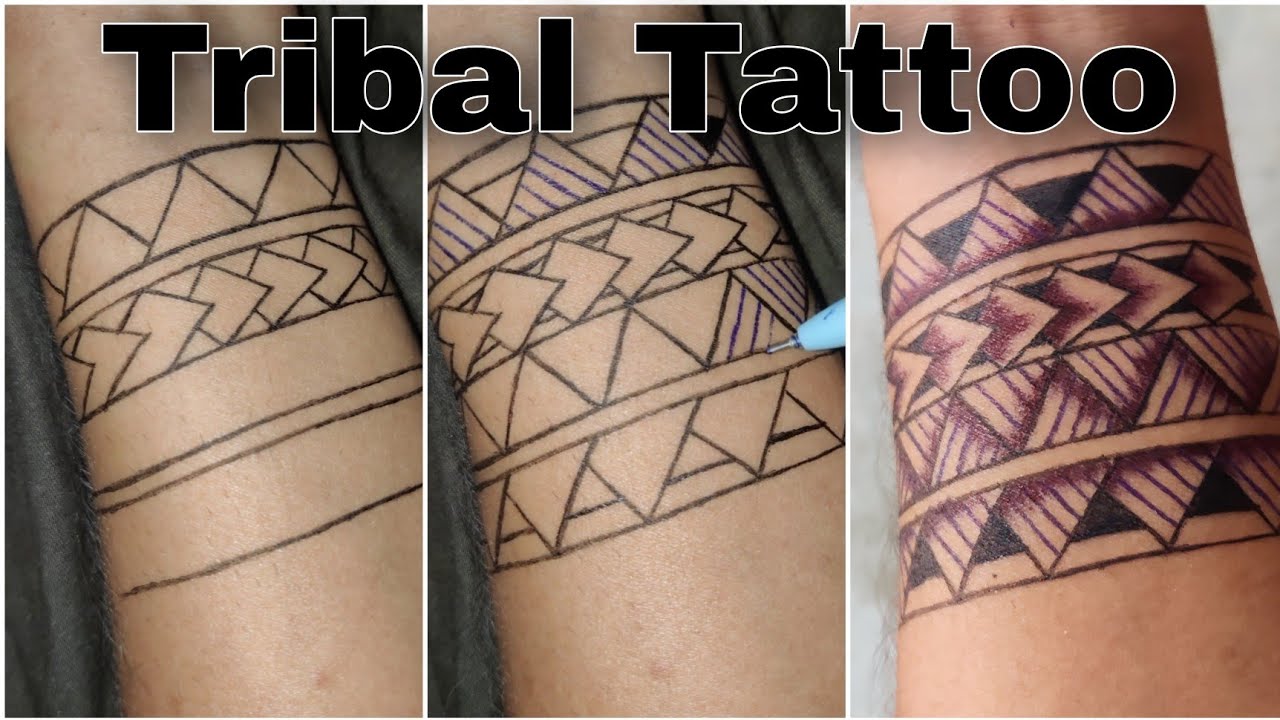 How to make Tribal Tattoo male and female Easy Tattoo ||tattoo making art||TTA97