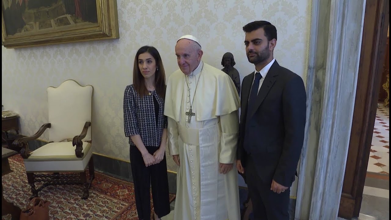 Pope Francis meets Nobel Peace Prize laureate Nadia Murad