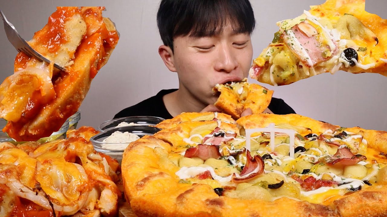 [바디프로필 D-96] 반올림고구마골드피자 미트소스웨지감자 미쳤따~~~!!! ASMR Sweet Potato Pizza Meatsauce  potato EATING SHOW