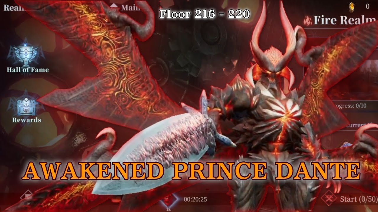 Fire Realm Floor 216 - 220 With Dante Awakened Prince | Devil May Cry Peak of Combat