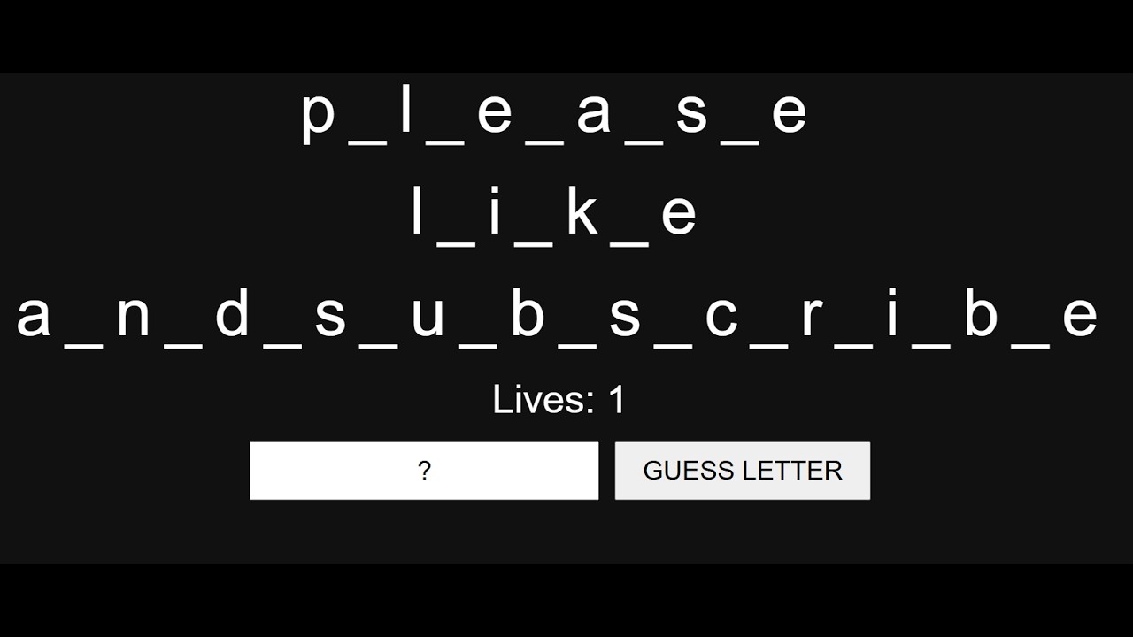 Playing Hangman With Viewers