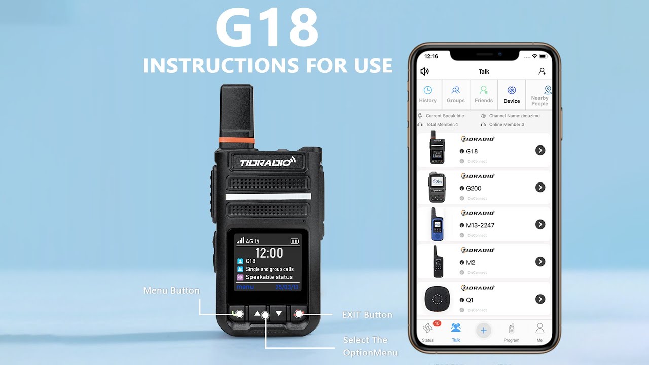Учебное пособие по эксплуатации PoC-радиостанции TD-G18 Global Free-APP 4G #tidradio #4g #publict...