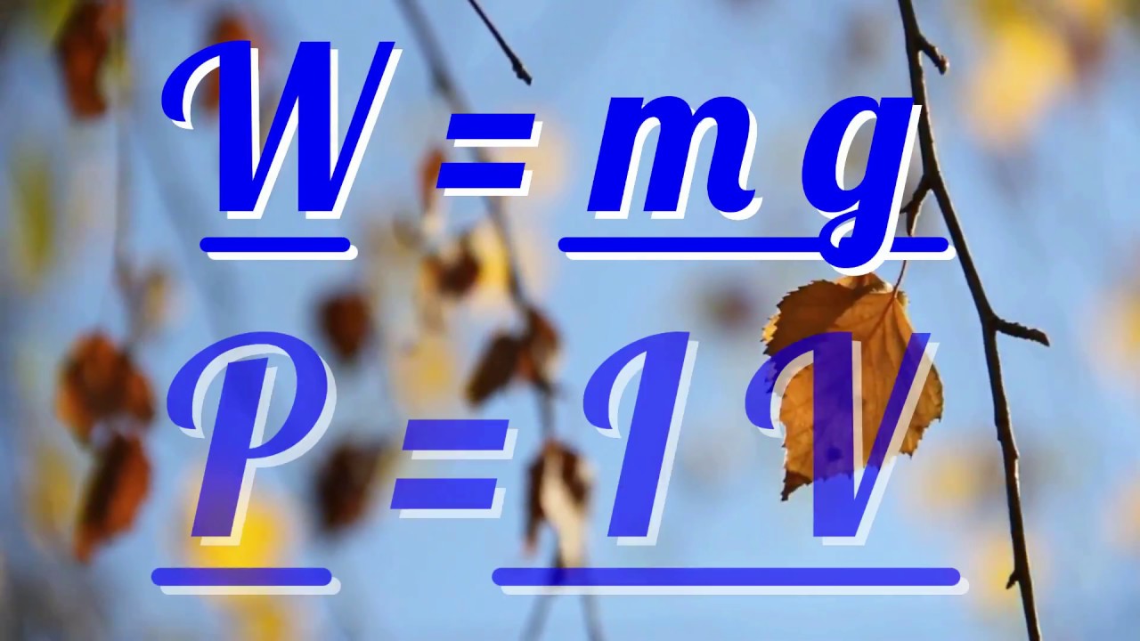 Уравнения 02; W = m g и P = I V &mdash; Физика GCSE IGCSE 9-1 &mdash; Наука &mdash; Успешная сдача GCSE и IGCSE
