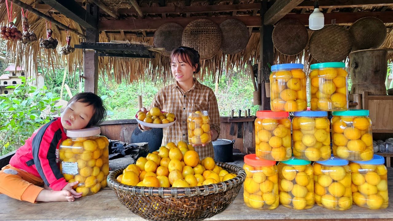 Simple life: Harvesting and Processing salted lemons using ancient methods | Happy with my Daughter