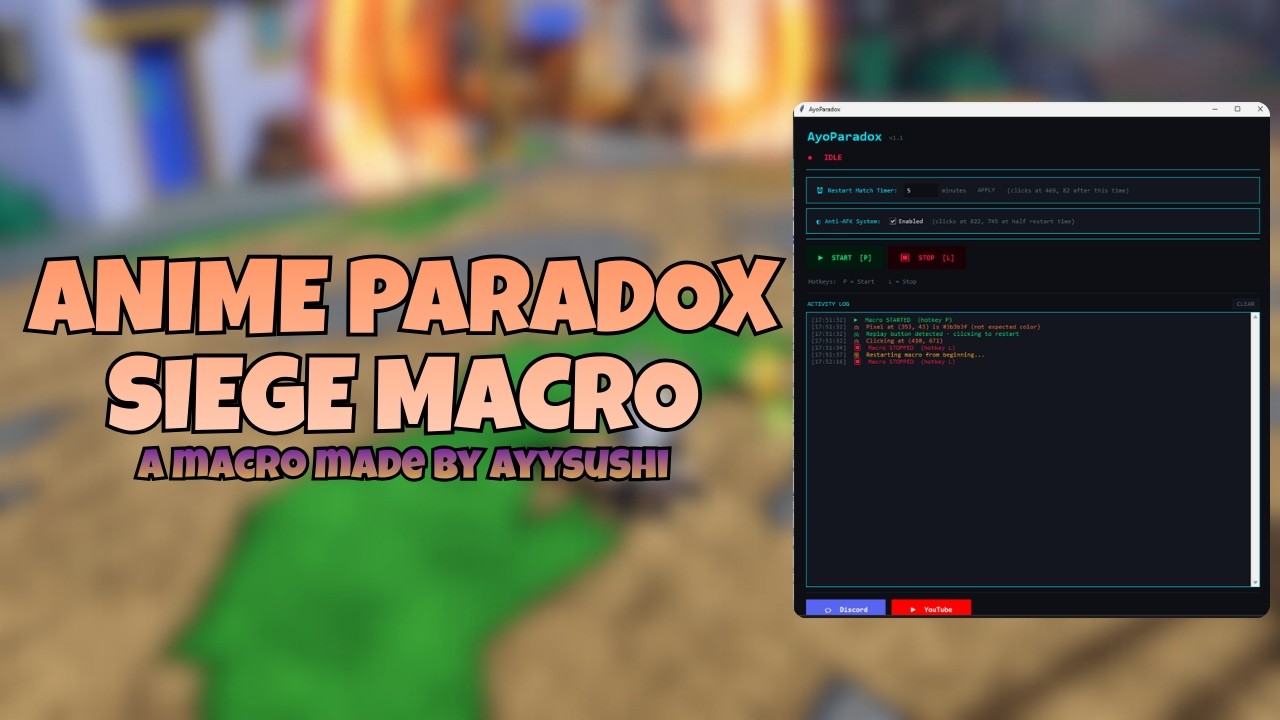 Anime Paradox Siege Macro 🔥 | Made by Ayysushi 