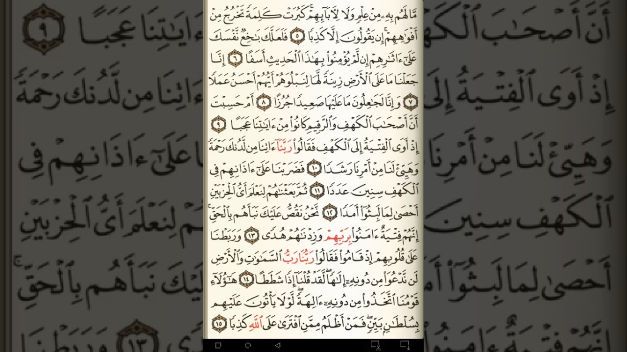 ماهر المعيقلي سورة الكهف مكتوبة صفحة 293 ثلثها و صفحة 294 مصحف المدينة المنورة جودة عالية