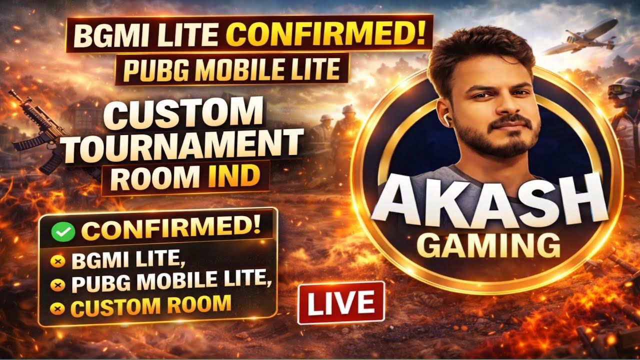 BGMI LITE CONFIRMED?! 😱 PUBG MOBILE LITE CUSTOM TOURNAMENT ROOM IND AKASH GAMING LIVE STREAM