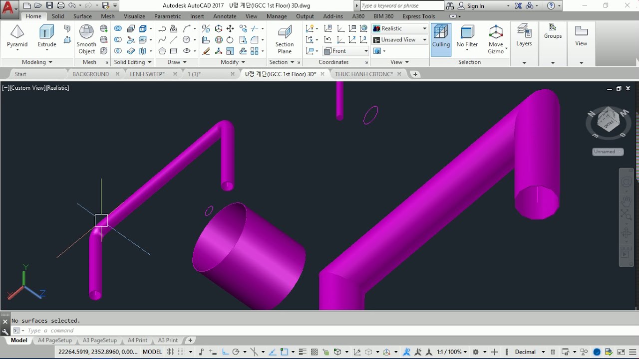 CHI TIẾT THỰC HIỆN LỆNH SWEEP TRONG AUTOCAD - DÙNG LỆNH SWEEP PHỐI HỢP VỚI LỆNH THICKEN ĐỂ VẼ ỐNG