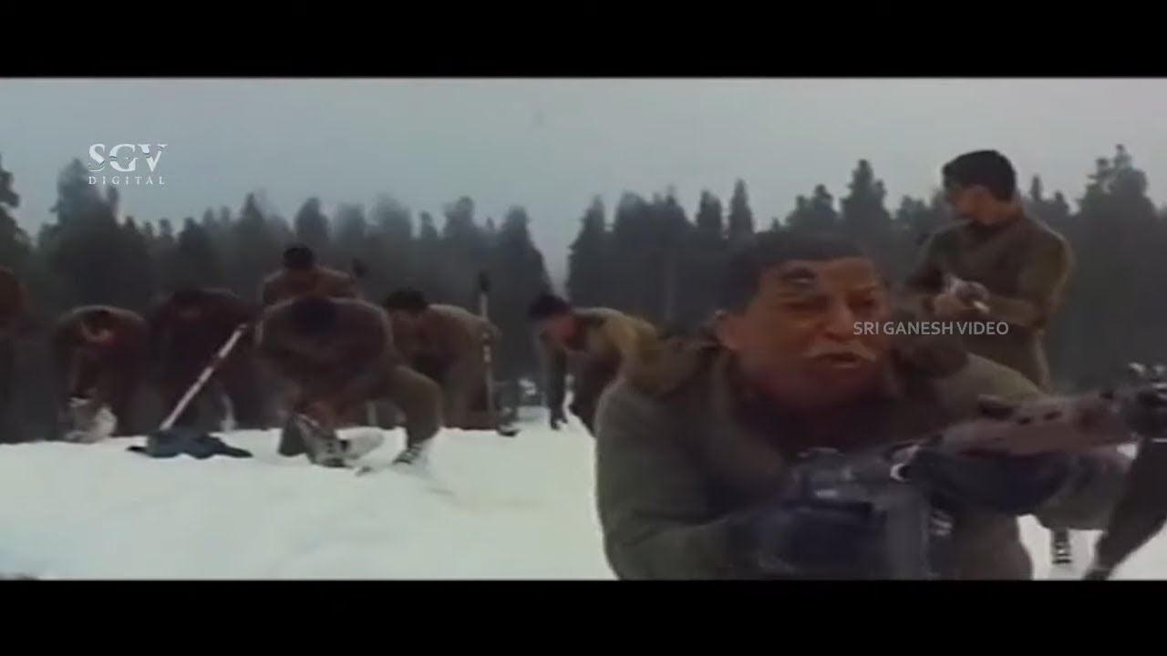 Major Dr. Vishnuvardhan and Team Escapes Form Enemy Soldiers | Muttina Haara Kannada Movie Scene