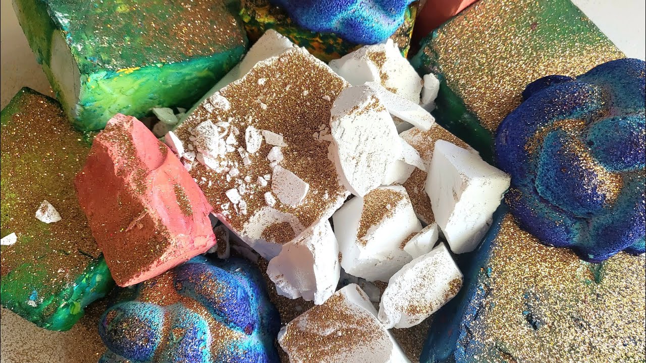 Gorgeous, Soft, Dusty, Glitter, BSN Blocks Dyed & PJ w Vibrant Crunchy Reforms ~ ASMR