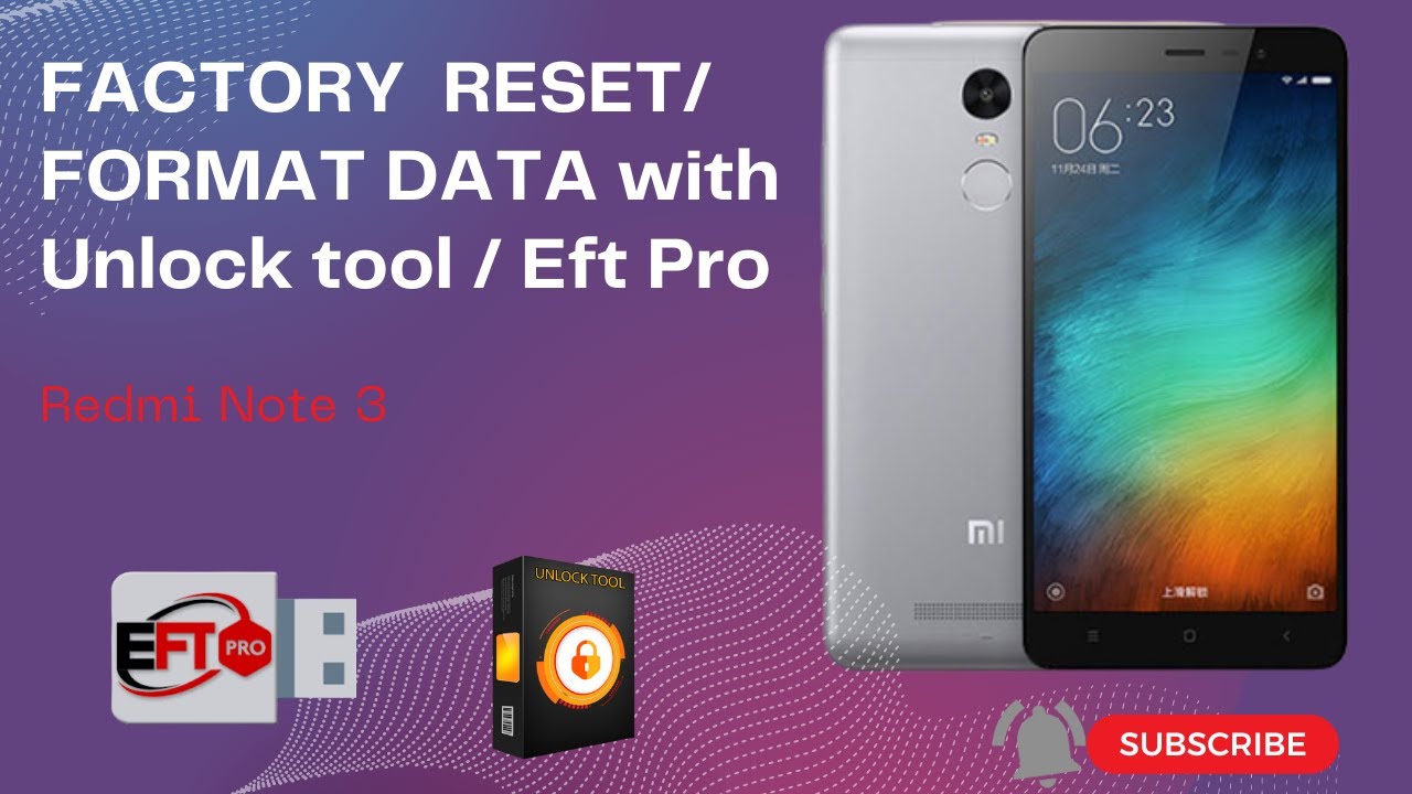 Redmi Note 3 FACTORY  RESET/FORMAT DATA with Unlock tool / Eft Pro 1000% #unlocktool #eft #frpbypass