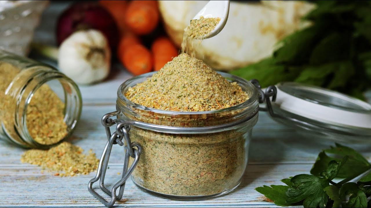 GEWÜRZSALZ WIE VEGETA SELBER MACHEN - GEKÖRNTE GEMÜSEBRÜHE  - INSTANT GEMÜSEBRÜHE - GEMÜSE TROCKNEN