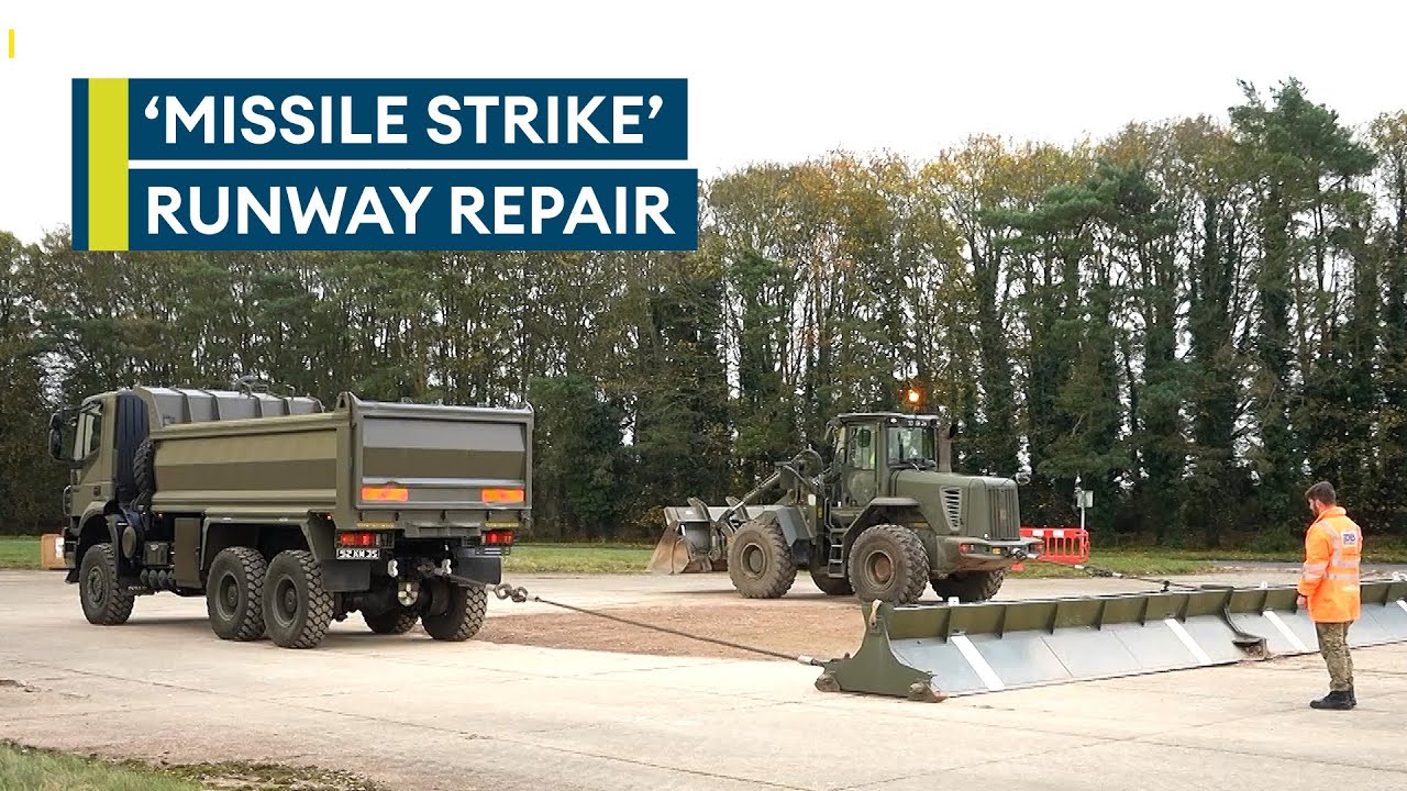 How the military work together to repair 'missile strikes' on a runway