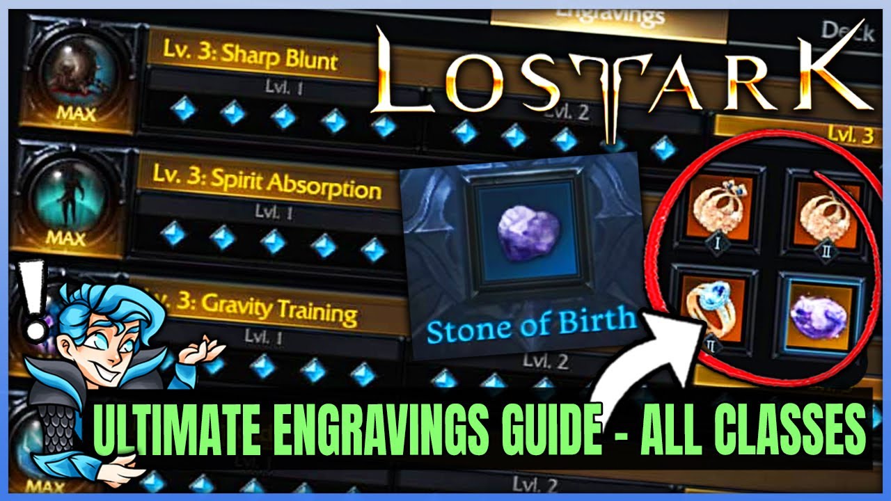 Lost Ark Engravings Guide - All Classes Best Engravings - Fast Stones of Birth & Engraving Recipes!