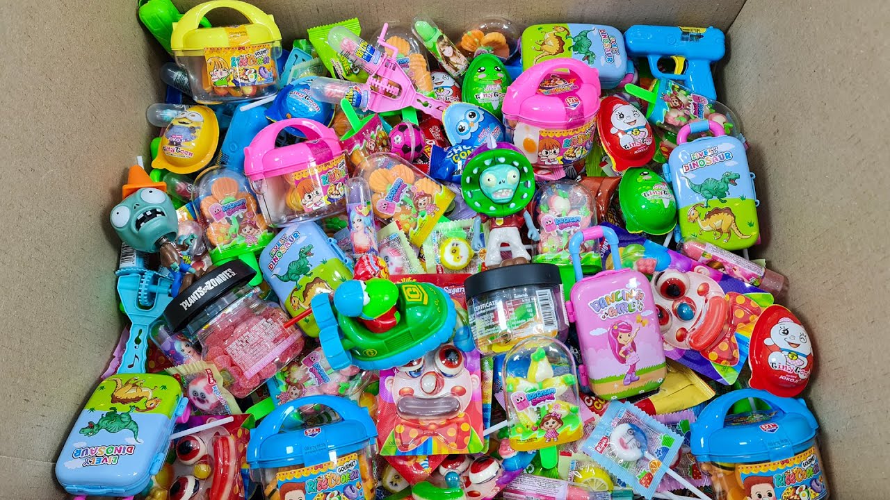 Satisfying Unpacking A Lot's Of Colorful Rainbow Lollipop, Gummies Candy, Lollipop Toys - ASMR
