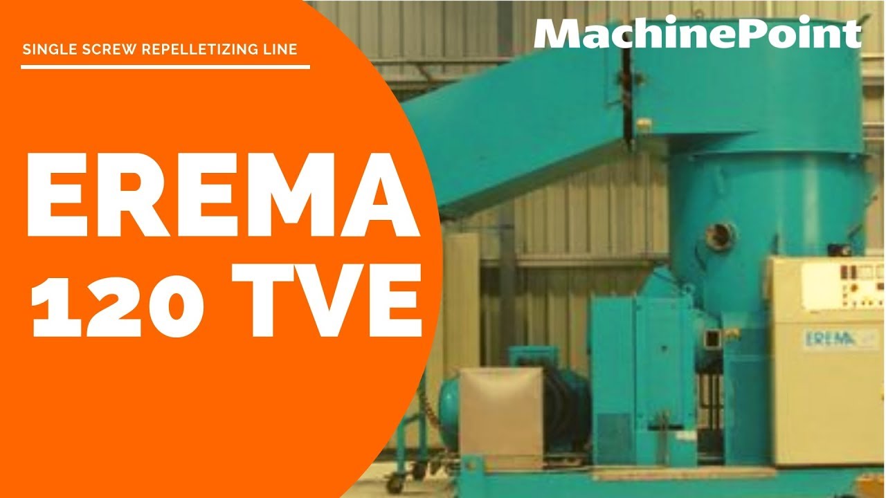EREMA 120 TVE Single screw repelletizing line in production - MachinePoint
