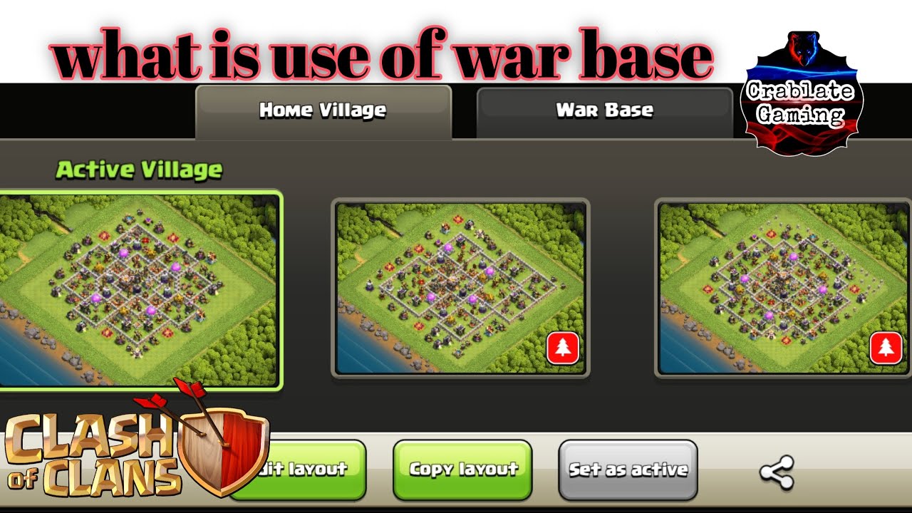 हिन्दी || Clash of clans || difference between home base and war base || Crablate gaming