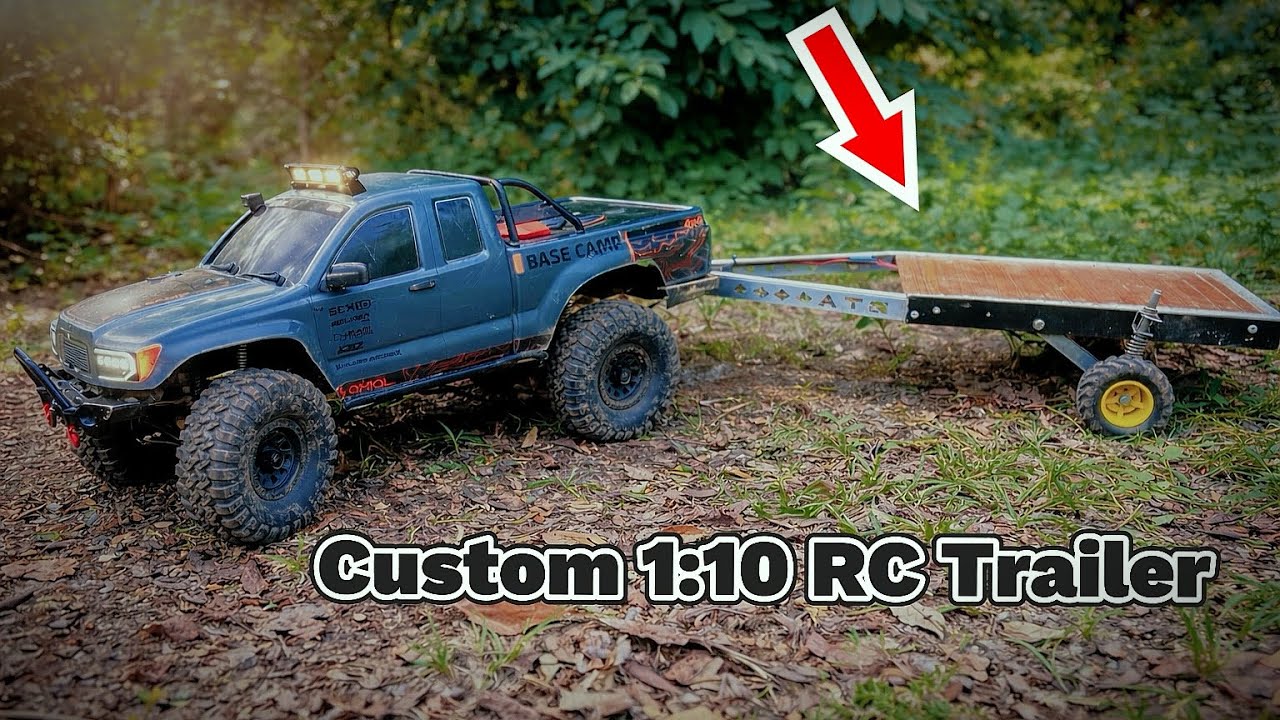 Testing my Custom Made RC Rock Crawler Trailer