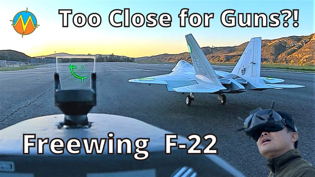 💥Воздушный бой от первого лица — слишком близко для пушек против Freewing F-22 Raptor 90 мм
