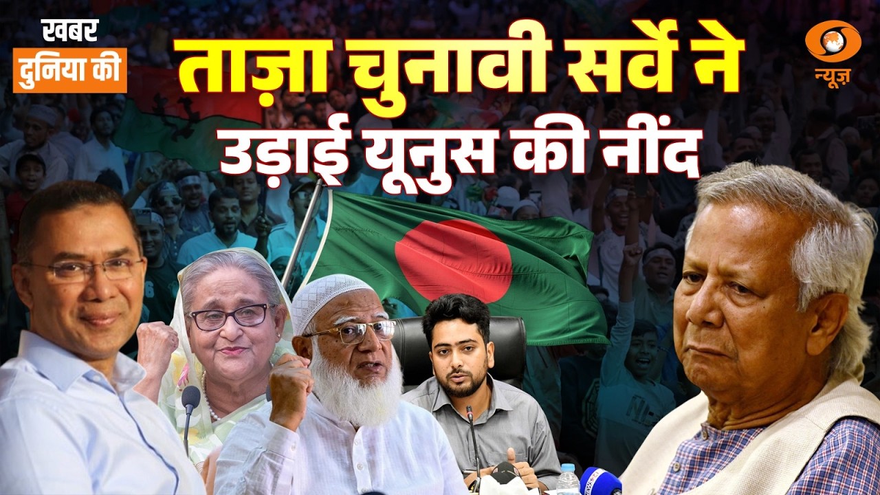 LIVE Khabar Duniya Ki: ताज़ा चुनावी सर्वे ने उड़ाई यूनुस की नींद | Bangladesh Election | Iran-US