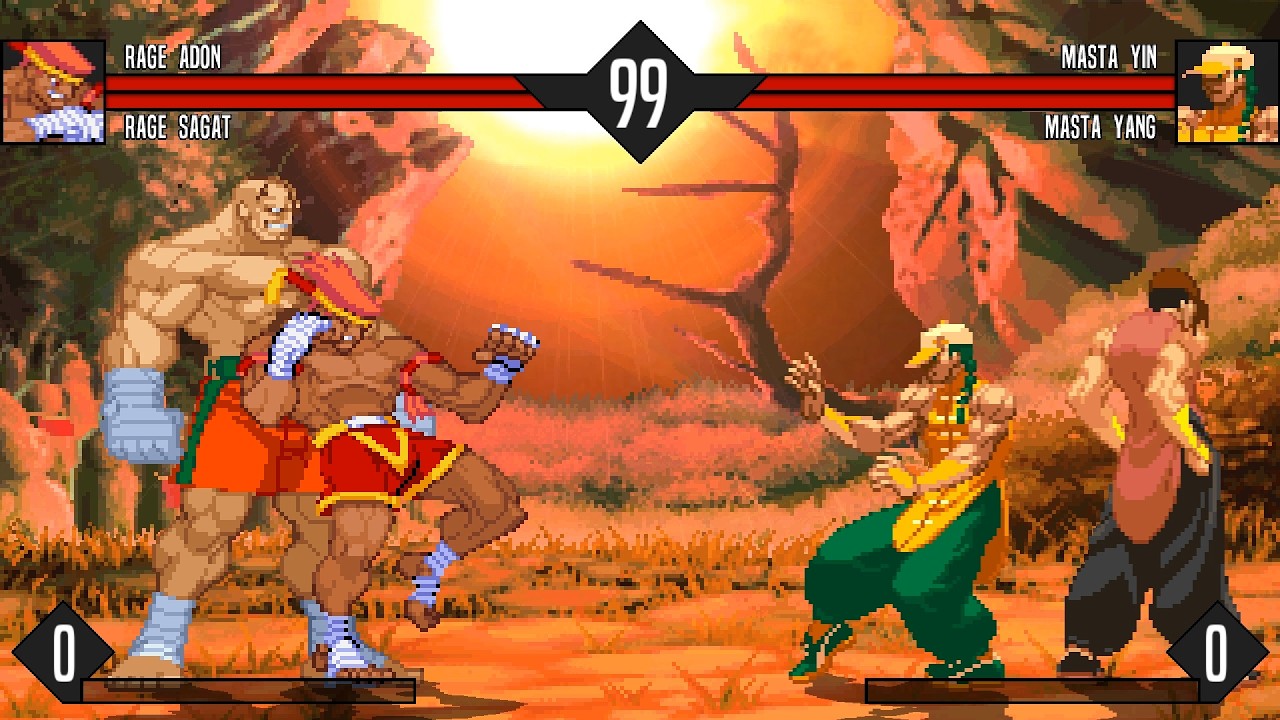 MUGEN - Rage Adon & Rage Sagat vs. Masta Yin & Masta Yang - Download
