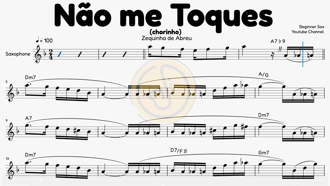 Não Me Toques (Chorinho) | TENOR Saxophone Sheet Music