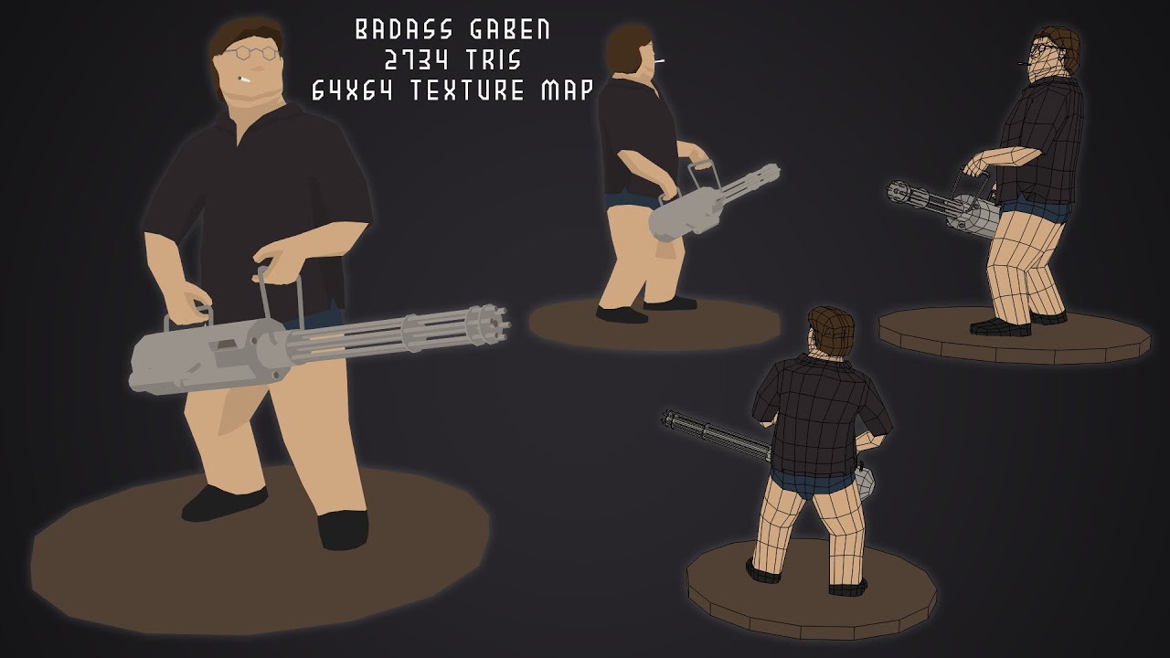 | PigArt | BLENDER Low Poly: Badass Gaben