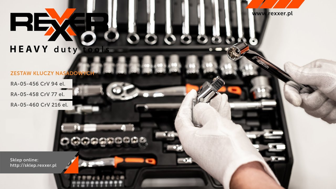 Zestaw kluczy nasadowych Rexxer / Socket wrenches set Rexxer