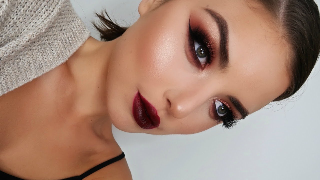 Drugstore Fall Makeup | Warm Smokey Eye + Plum Lips