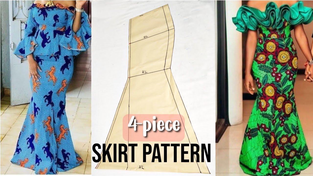 How to Draft a 4-Piece Skirt ✿ Pattern Tutorial