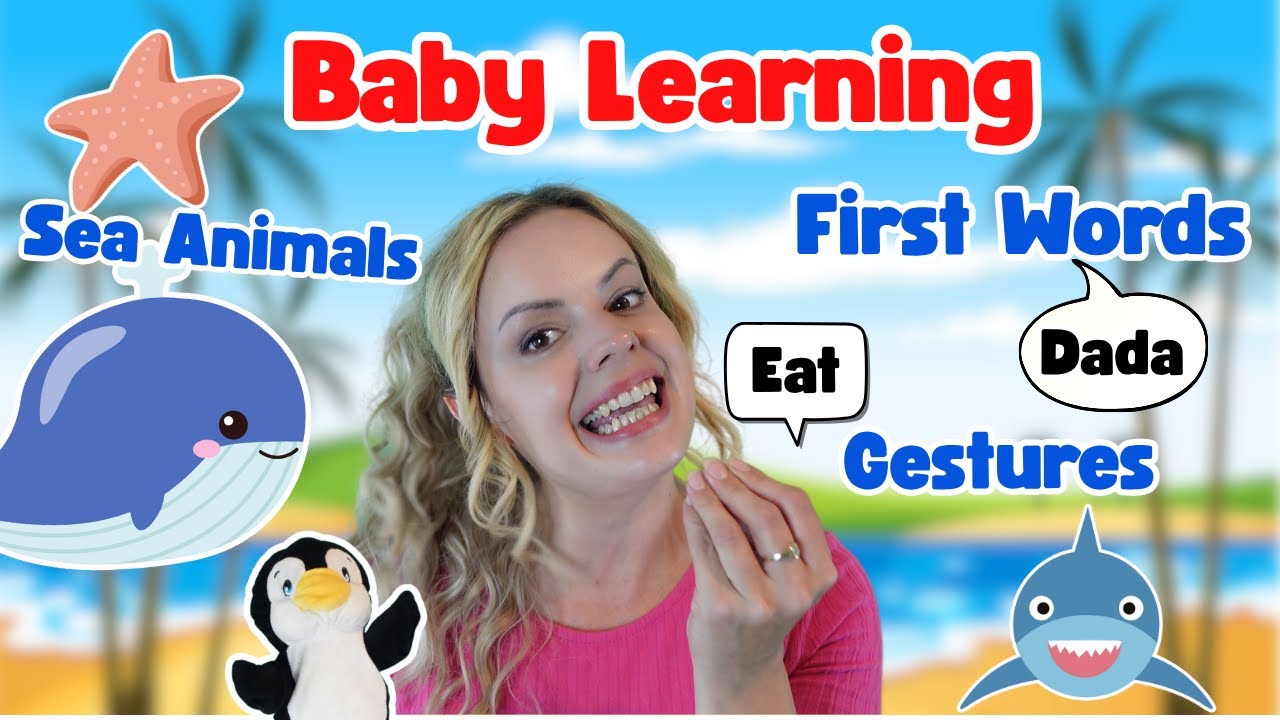 Baby Learning First Words, Gestures, Colours, Speech Practice For Toddlers + Sea Animals Wooden Toy