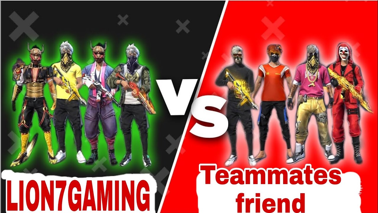 4vs4ll Lion7gaming Vs teammates friends ❤️🔥